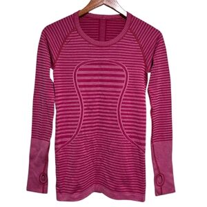 lululemon Swiftly Tech Long Sleeve Crew Heathered Berry Rumble Size 6